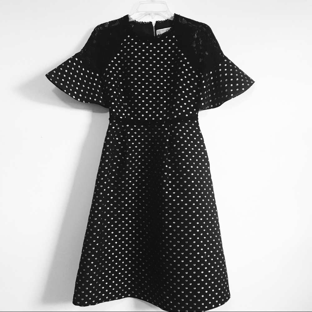 Draper James Net-A-Porter Black Polka Dot Dress